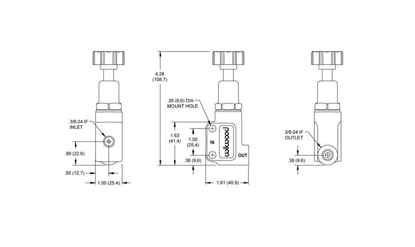 Valve proportionnelle (3/8'') - Bouton de Réglage
