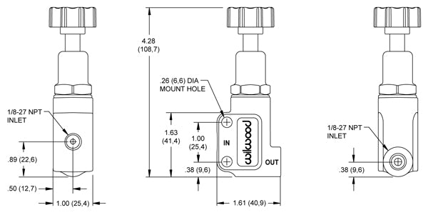 Valve proportionnelle (1/8'') - Bouton de Réglage