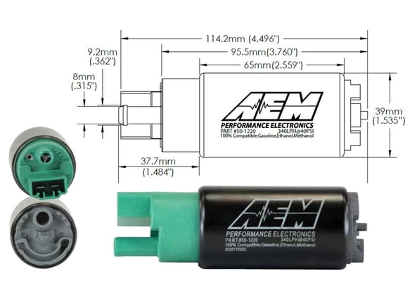 Pompe à carburant E85 haute performance 340 LPH pour réservoir (50-1220)