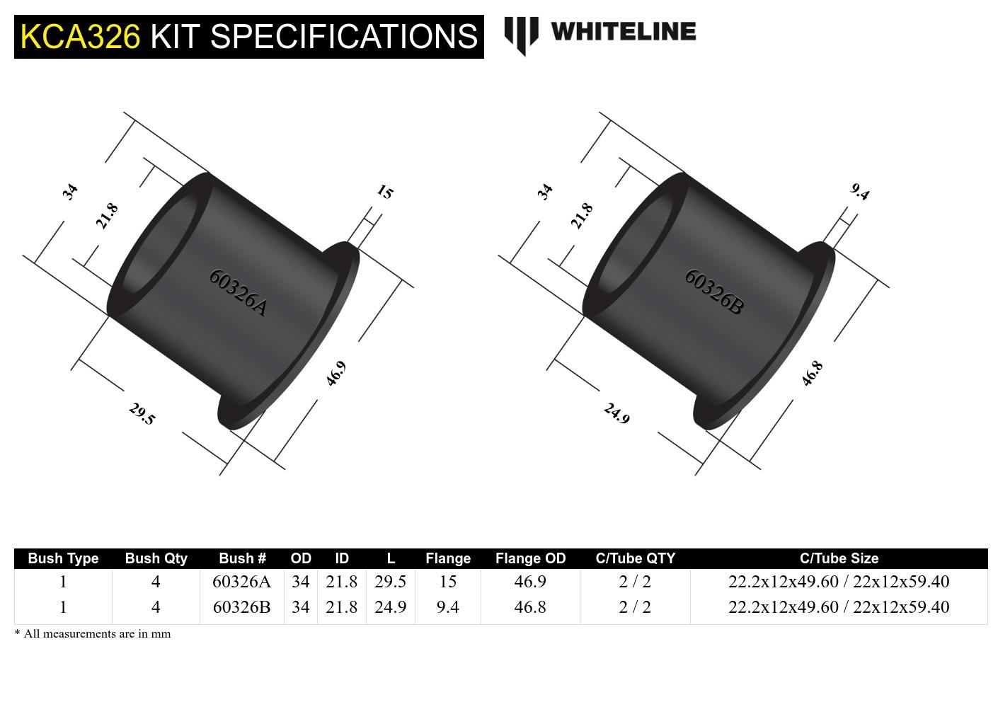 KCA326 bushing intérieur supérieur de bras de suspension arrière - Subaru BRZ & Scion FRS 2012-2020