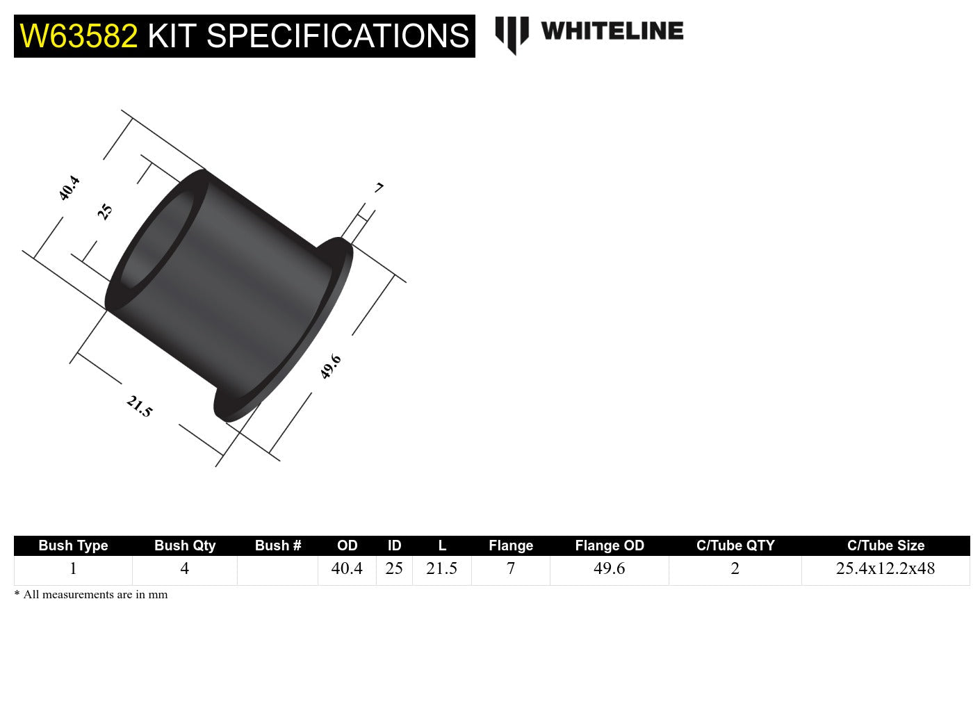 W63582 bushings de bras longitudinal arrière - Subaru BRZ & Scion FRS 2012-2020