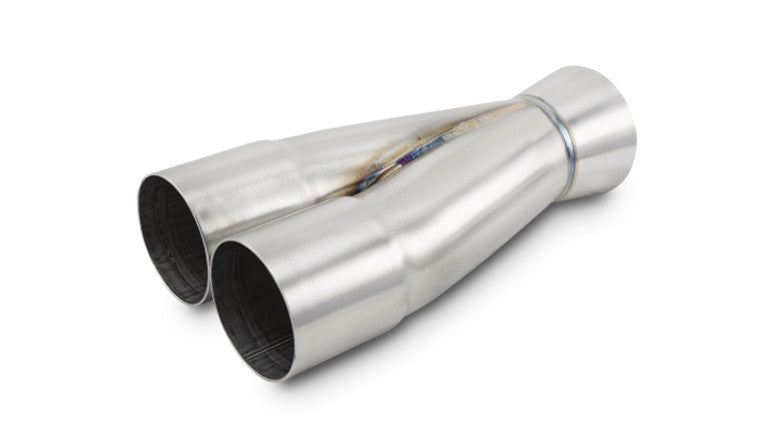 Collecteur de fusion 2-1, diamètre intérieur d'entrée de 1,75" x diamètre extérieur de sortie de 2,25", longueur totale de 8,00".