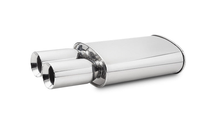 Silencieux ovale STREETPOWER avec double embouts ronds de 3,5 pouces (entrée de 3 pouces)