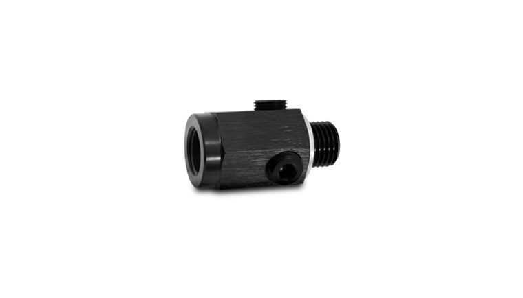 Rallonge d'union métrique de femelle à mâle avec 3 ports NPT de 1/8"; Taille métrique : M12x1.5; Taille NPT : 1.8"