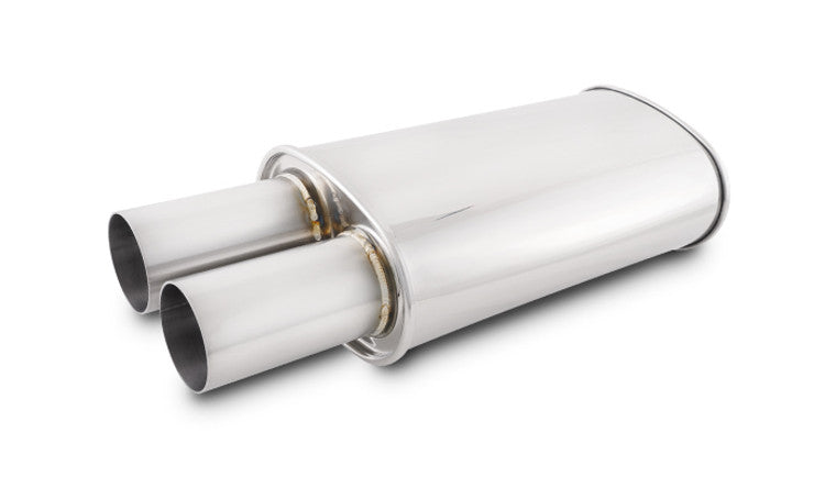 Silencieux ovale STREETPOWER avec embout droit rond de 3,00 pouces (entrée de 3,00 pouces)