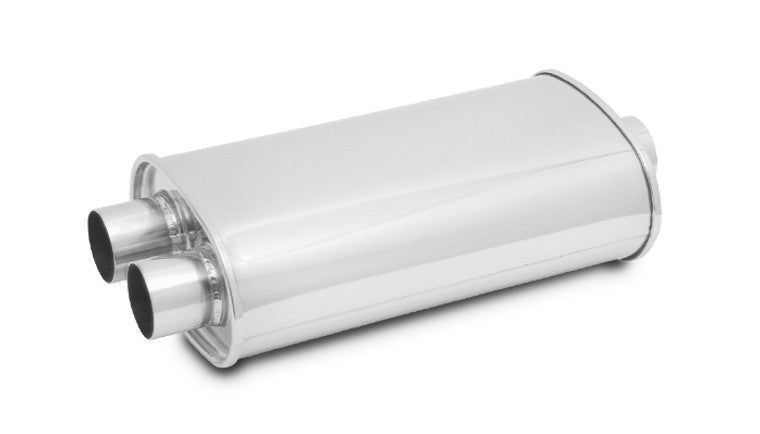 Silencieux ovale STREETPOWER, entrée de 2,5" (centre entrée - double sortie)