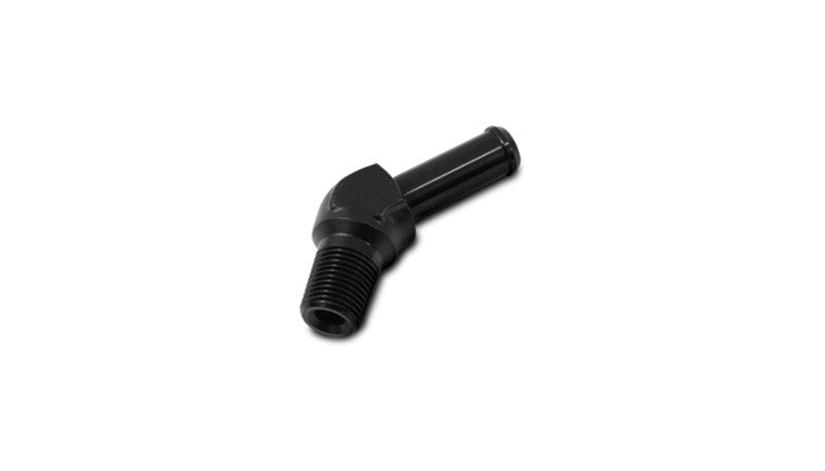 Adaptateur mâle NPT vers embout de tuyau, 45 degrés ; Taille NPT : 1/8" ; Taille du tuyau : 1/4"