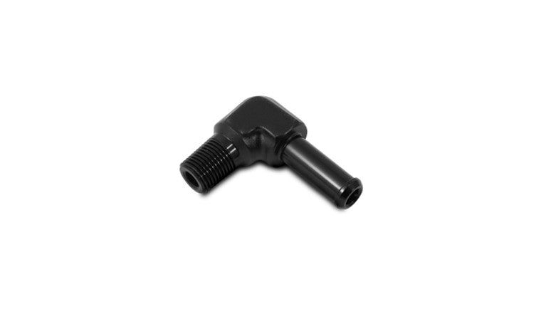 Adaptateur mâle NPT vers embout de tuyau, 90 degrés ; Taille NPT : 1/8" ; Taille du tuyau : 1/4"