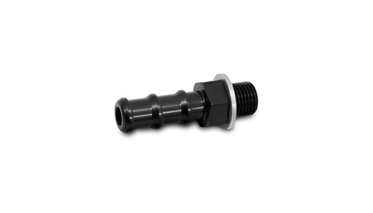 Raccord métrique à barbe (Mâle M12 x 1,5 à barbe de 1/2") en aluminium.