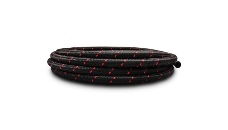 Rouleau de 10 pieds de tuyau flexible tressé en nylon noir et rouge ; –  Maxout Création
