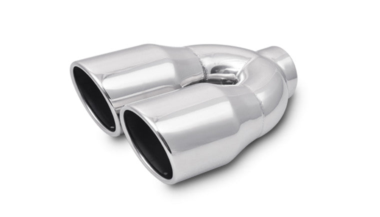 Embouts doubles en acier inoxydable rond de 3,5 pouces (simple paroi, coupé en angle)