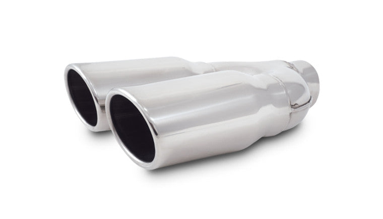 Embouts ovales en acier inoxydable double 3,25" x 2,75" (simple paroi, coupe en angle)