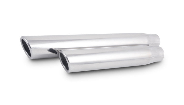 Embout en acier inoxydable rond de 3 pouces (simple paroi, coupe en angle) - Entrée de 2,5 pouces, longueur de 11 pouces