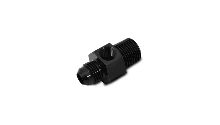 Adaptateur d'union mâle AN Flare vers mâle NPT avec port 1/8" NPT; Taille: -6AN; 3/8" mâle NPT