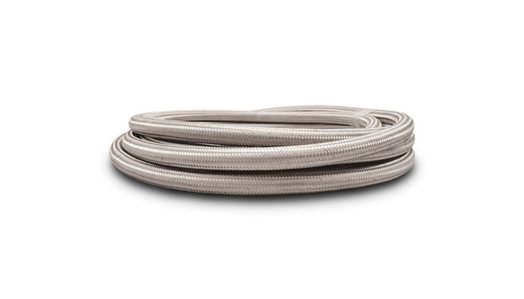 Rouleau de 20 pieds de tuyau flexible tressé en acier inoxydable avec revêtement en PTFE ; Taille AN : -3