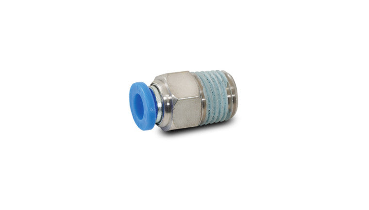 Raccord droit mâle, pour tube de 3/16" de diamètre extérieur (filetage 1/8" NPT)