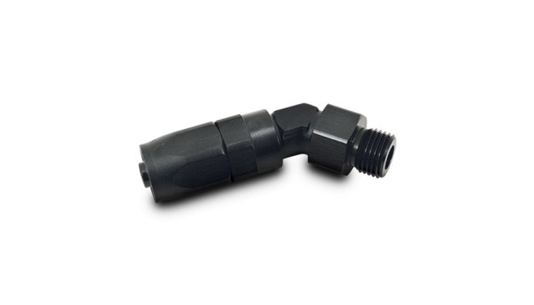 Raccord d'extrémité de tuyau mâle, 45 degrés; Taille: -6AN; Filetage: (4) 7/16"-20"