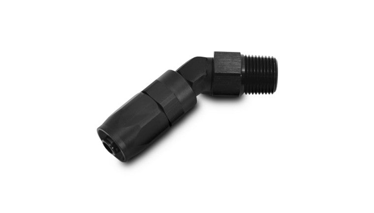 Raccord de bout de tuyau mâle, 45 degrés; Taille: -12AN; Filetage de tuyau 1/2" NPT.
