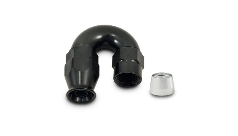 Raccord de bout de tuyau à débit élevé de 180 degrés pour tuyau doublé de PTFE, -4AN.