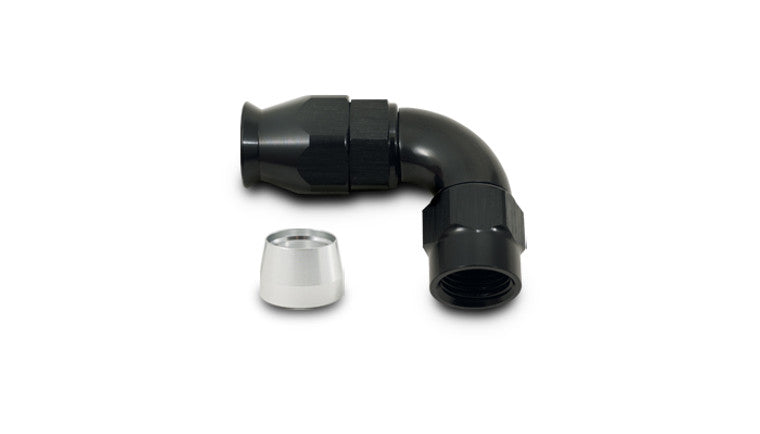 Raccord de tuyau d'extrémité haute débit à 90 degrés pour tuyau doublé de PTFE, -16AN