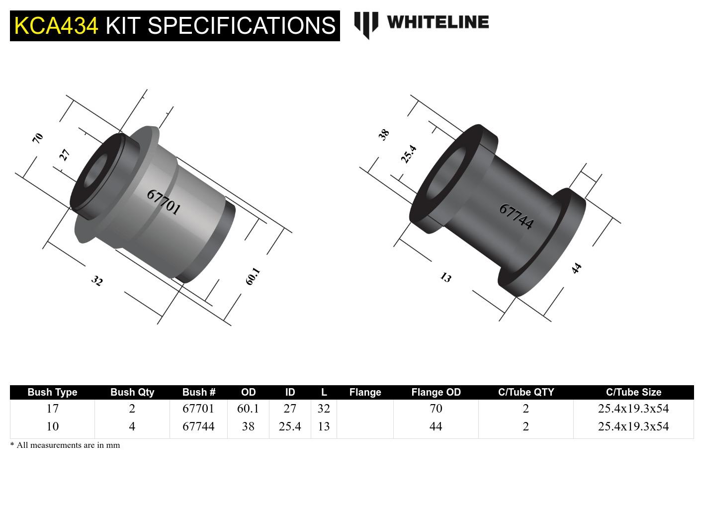 KCA434 bushings de bras de suspension avant - Subaru BRZ & Scion FRS 2012-2020