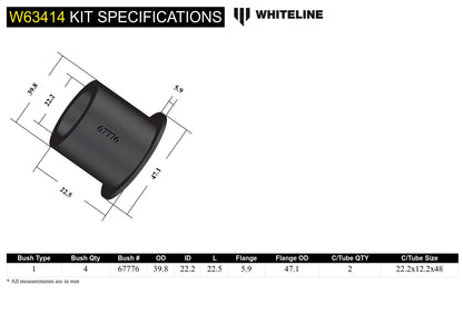 W63414 bushings de bras longitudinal arrière - Subaru BRZ & Scion FRS 2012-2020