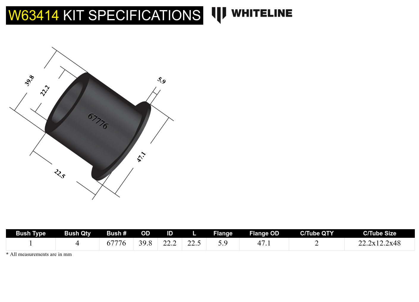 KDT923 bushings de support externe de montage du différentiel arrière - Subaru BRZ & Scion FRS 2012-2020