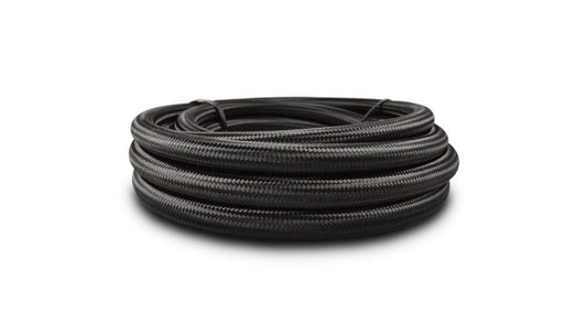 Rouleau de 2 pieds de tuyau flexible tressé en nylon noir ; Taille AN : -4 ; Diamètre intérieur du tuyau : 0,22 pouces ;