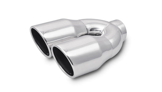 Embouts doubles en acier inoxydable rond de 3,5 pouces (simple paroi, coupé en angle)