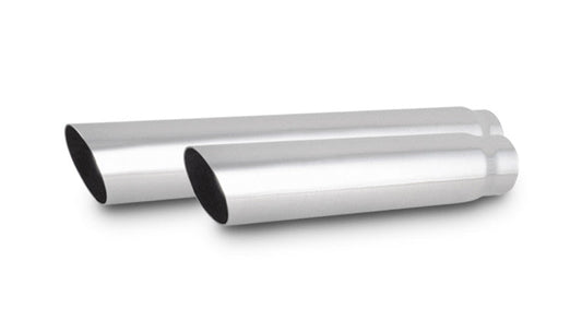 Embouts en acier inoxydable rond de 3 pouces (simple paroi, coupe d'angle) - Entrée de 2,25 pouces, longueur de 11 pouces.